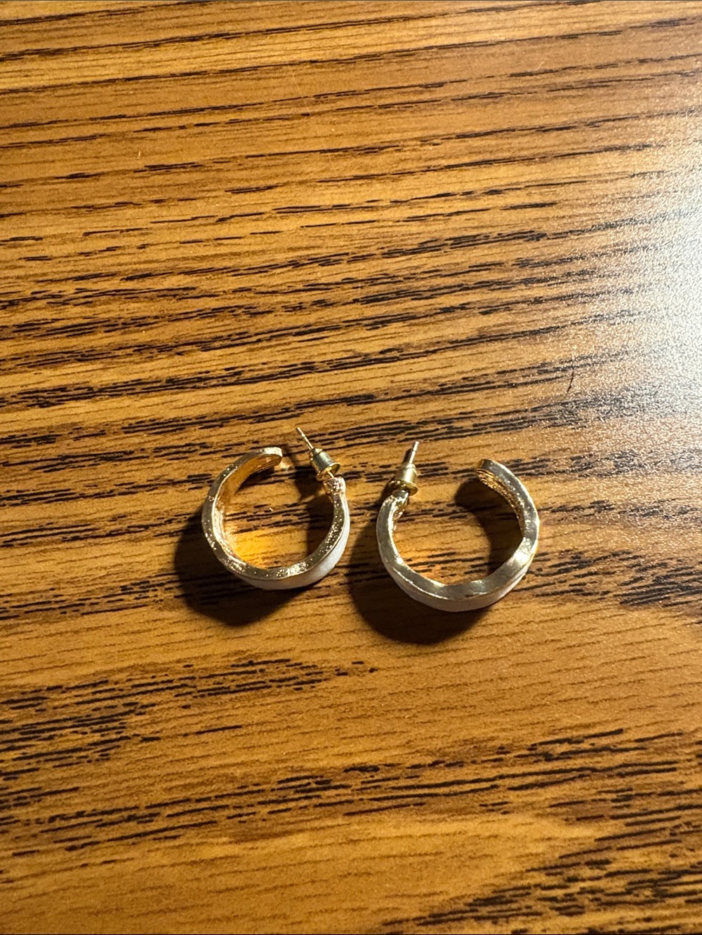 Gold Textured Hoop Earrings - Brand: